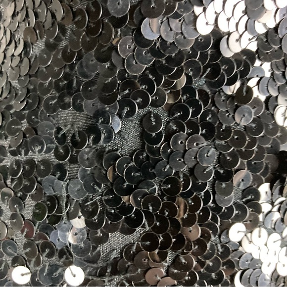 Peak Evenings Black Sequined Floor Length Dress Gown Sz 8 - Picture 5 of 16